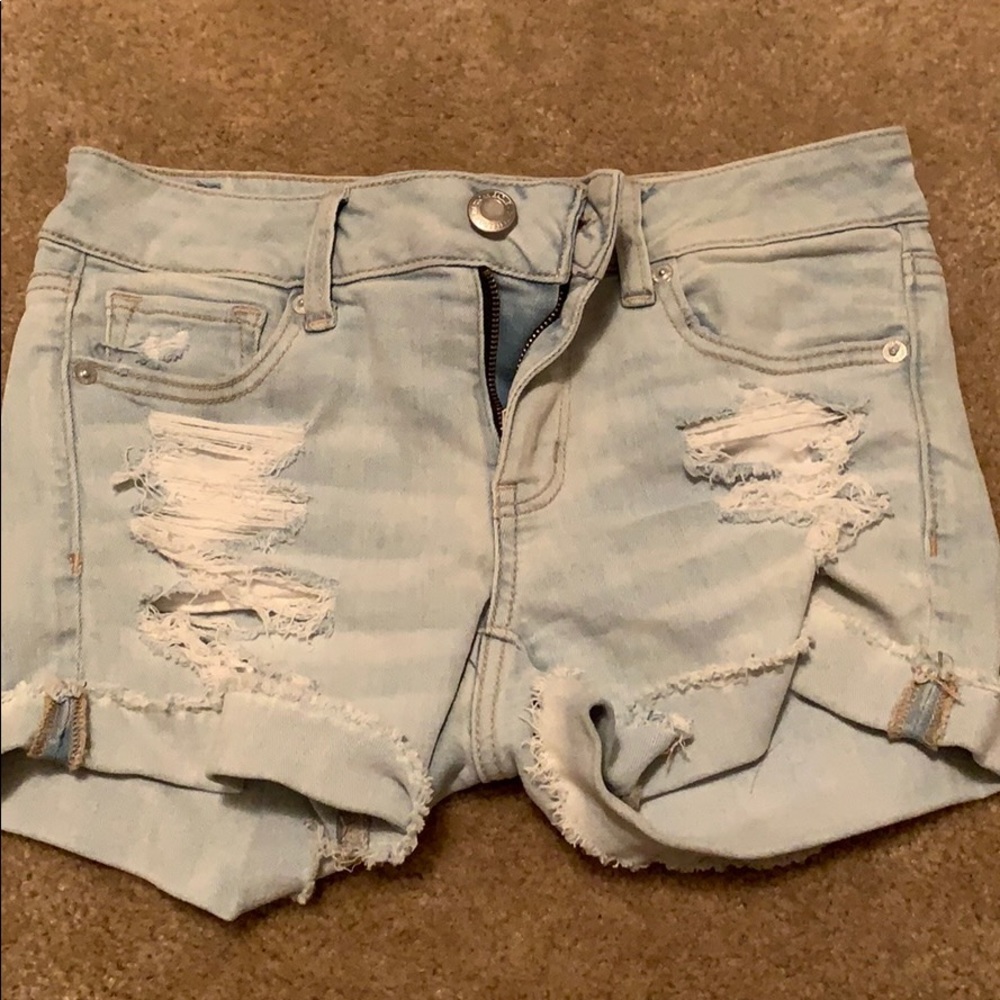 American Eagle light wash jean shorts